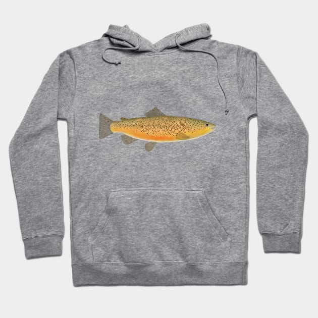 Brown Trout Hoodie by FishFolkArt